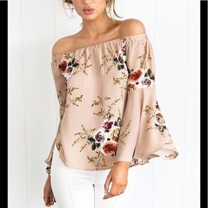 Floral Bell Sleeve Top